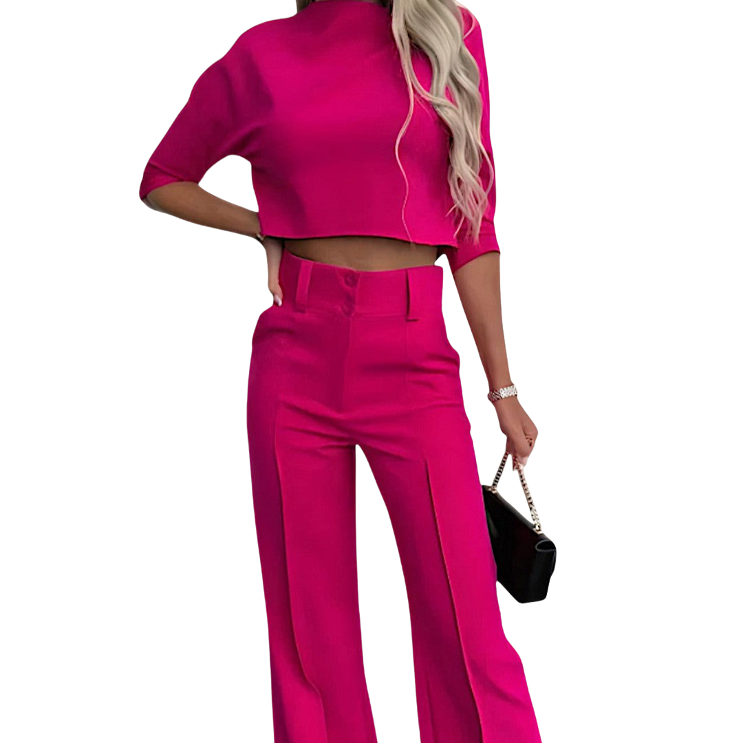 Issie Set | 3/4 Sleeve Top and Wide-Leg Pants Set