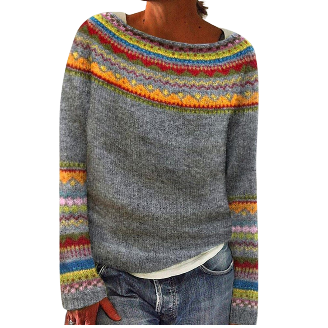 Finley Sweater | Colorful Fair Isle Knit Wool Sweater