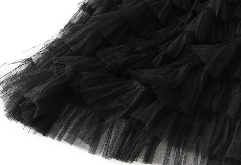 Zella Tulle Skirt | Women’s Layered Flowy Tulle Skirt with Elastic Waist