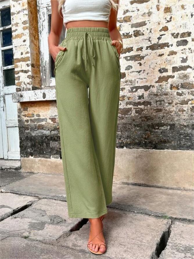 Wyanet Trousers | Loose-Fit High-Waist Linen Trousers for Women