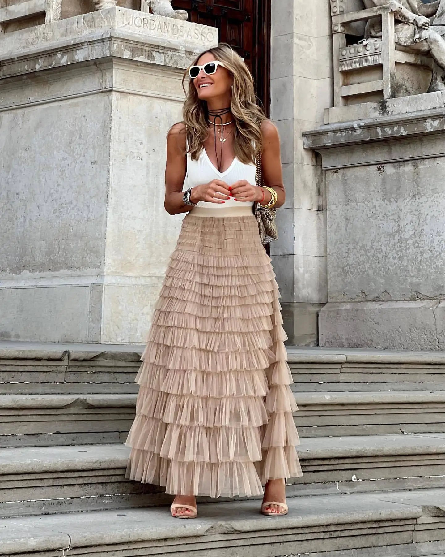 Zella Tulle Skirt | Women’s Layered Flowy Tulle Skirt with Elastic Waist