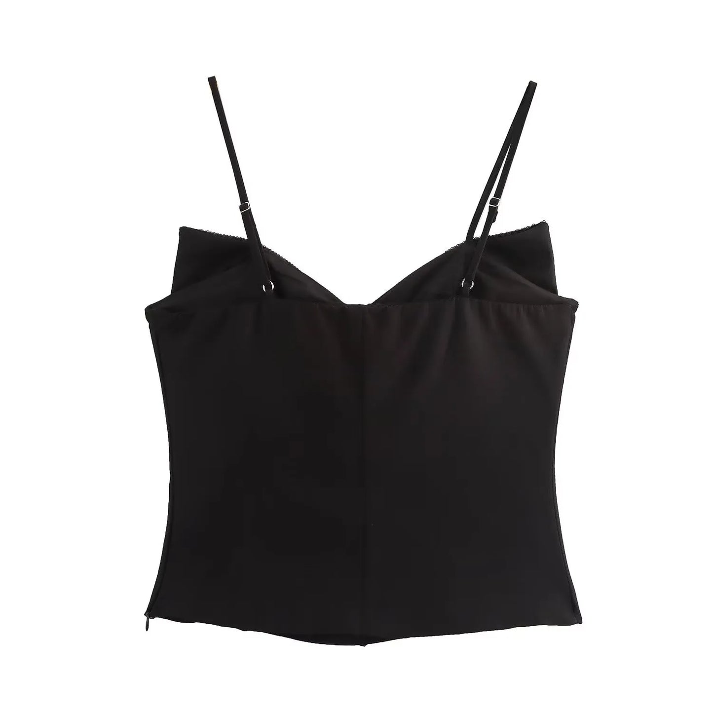 Cirellaine Party Top | Black Glitter Bow Strap Top for Women