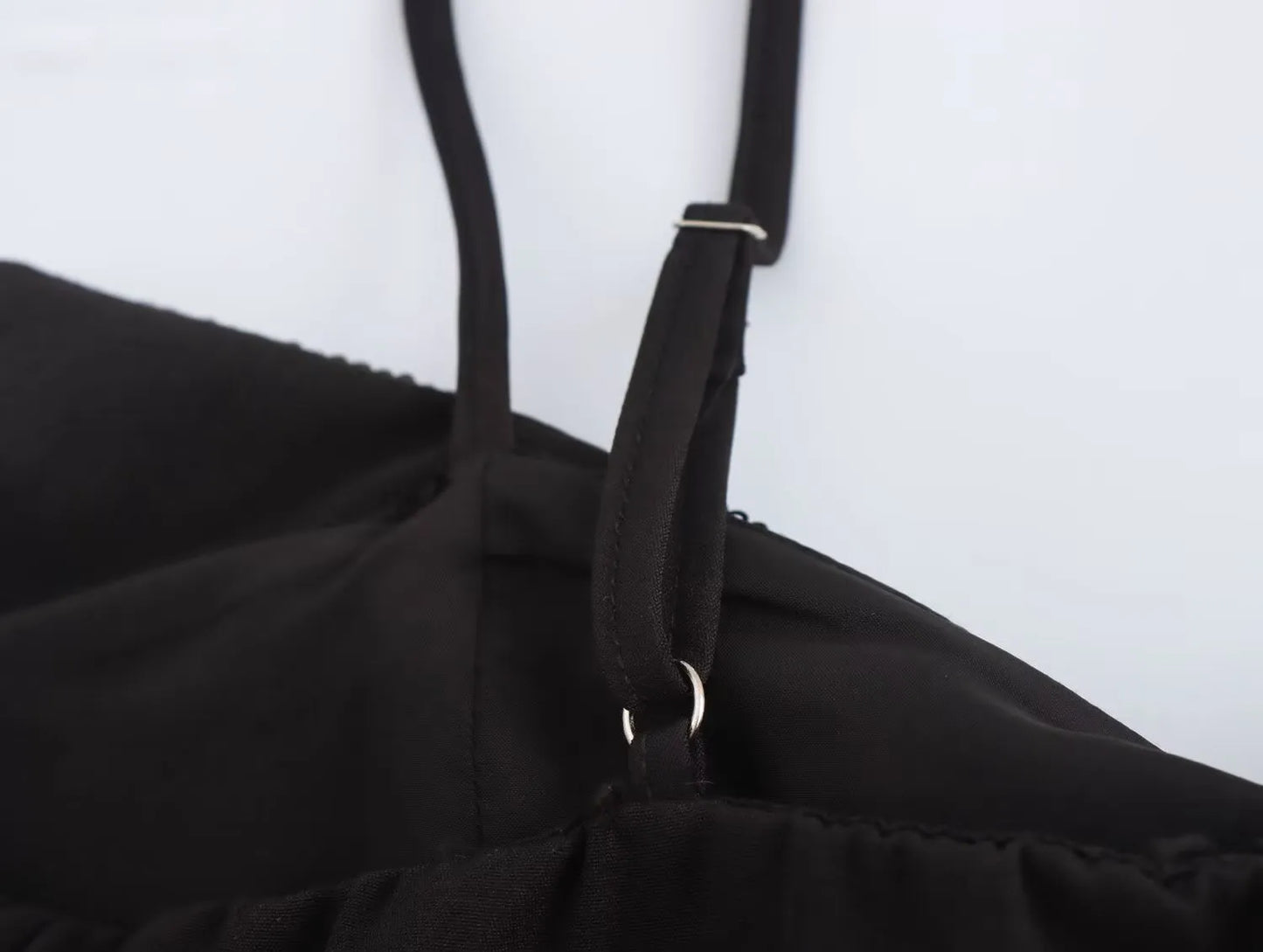 Cirellaine Party Top | Black Glitter Bow Strap Top for Women