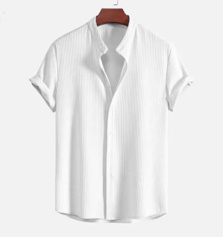 Gunner Shirt | Light Blue Striped Short-Sleeve Men's Shirt