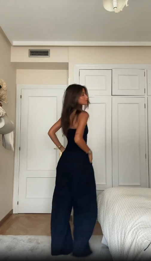 Wajida Jumpsuit | Black Wide-Leg Jumpsuit for Women