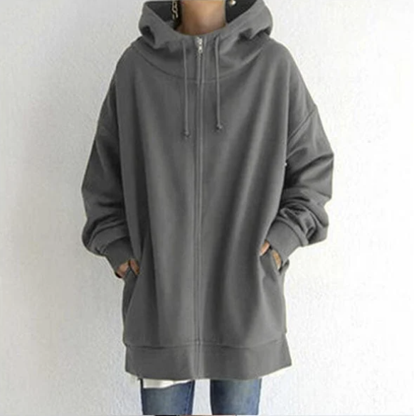 Nita Hoodie | Women's Autumn Oversized Zip-Up Hoodie with Pockets