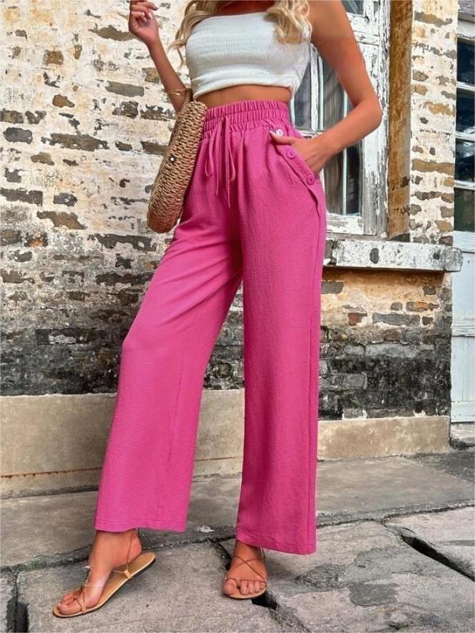 Wyanet Trousers | Loose-Fit High-Waist Linen Trousers for Women