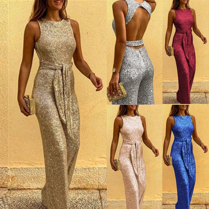 Bettina Jumpsuit | Glitter One-Piece Party Jumpsuit for Women