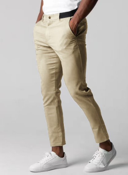 Waylen Trousers | Men’s Slim Fit Stretch Chinos with Elastic Waist