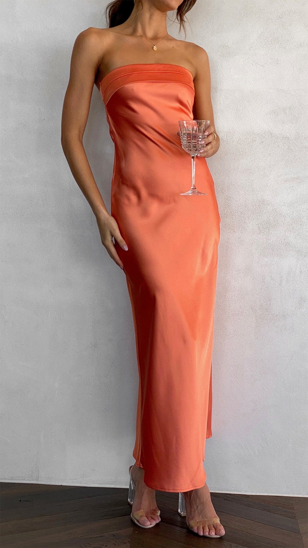 Bethel Satin Dress | Women’s Elegant Satin Midi Dress with Stylish Pleats