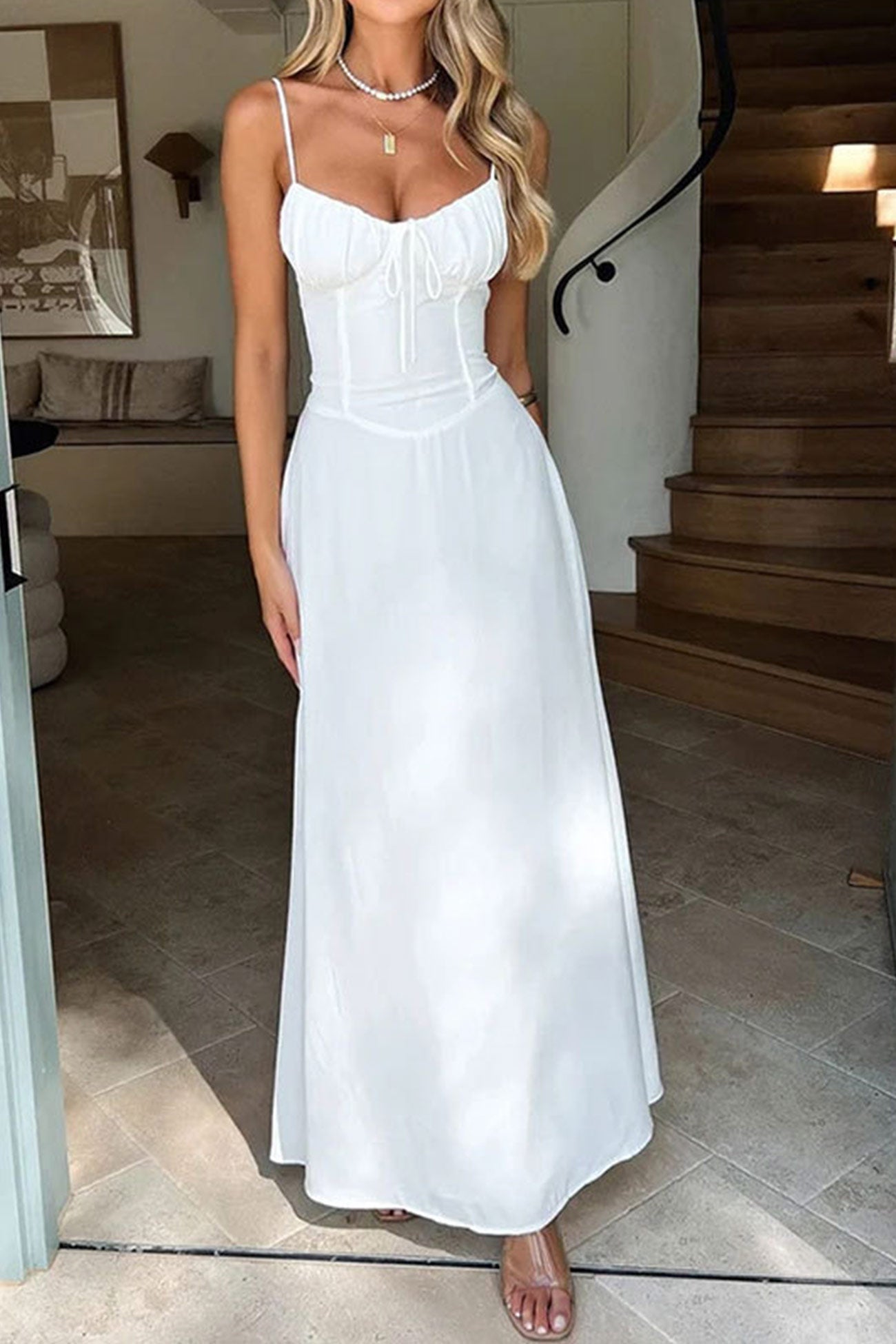 Dysera Dress | Corset Maxi Dress with Lace-Up Back and Flowing Summer Fit