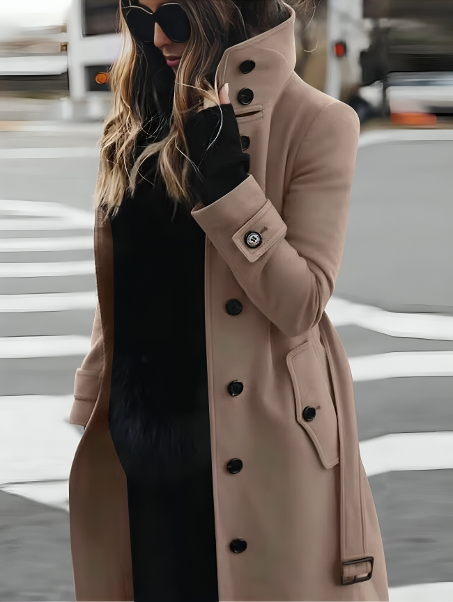 Elise Wool Coat | Slim-Fit Long Sleeve Winter Coat