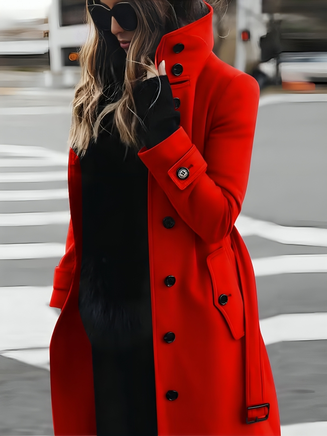 Elise Wool Coat | Slim-Fit Long Sleeve Winter Coat