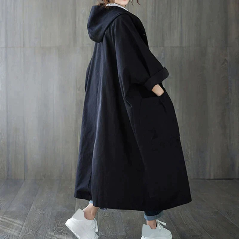 Elisia Coat | Oversized Hooded Trench Coat