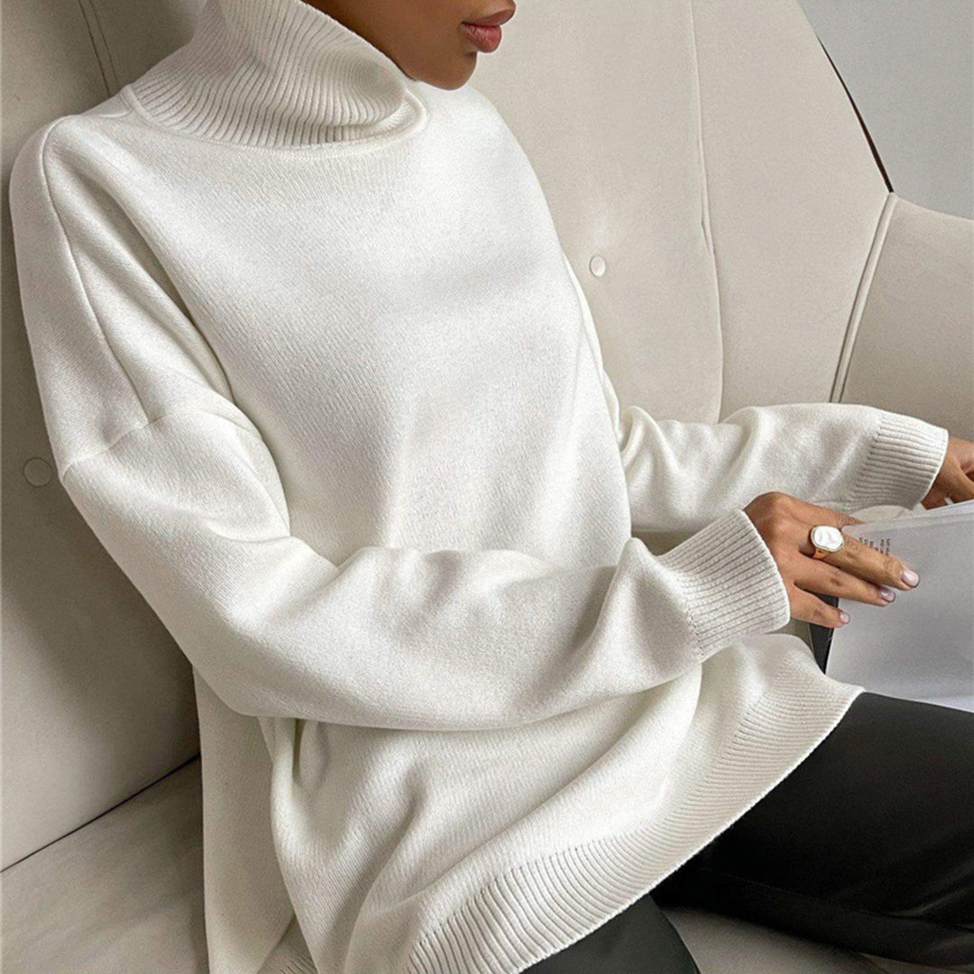 Noelle Jumper | Women's Autumn Oversized Turtleneck Jumper with Side Split