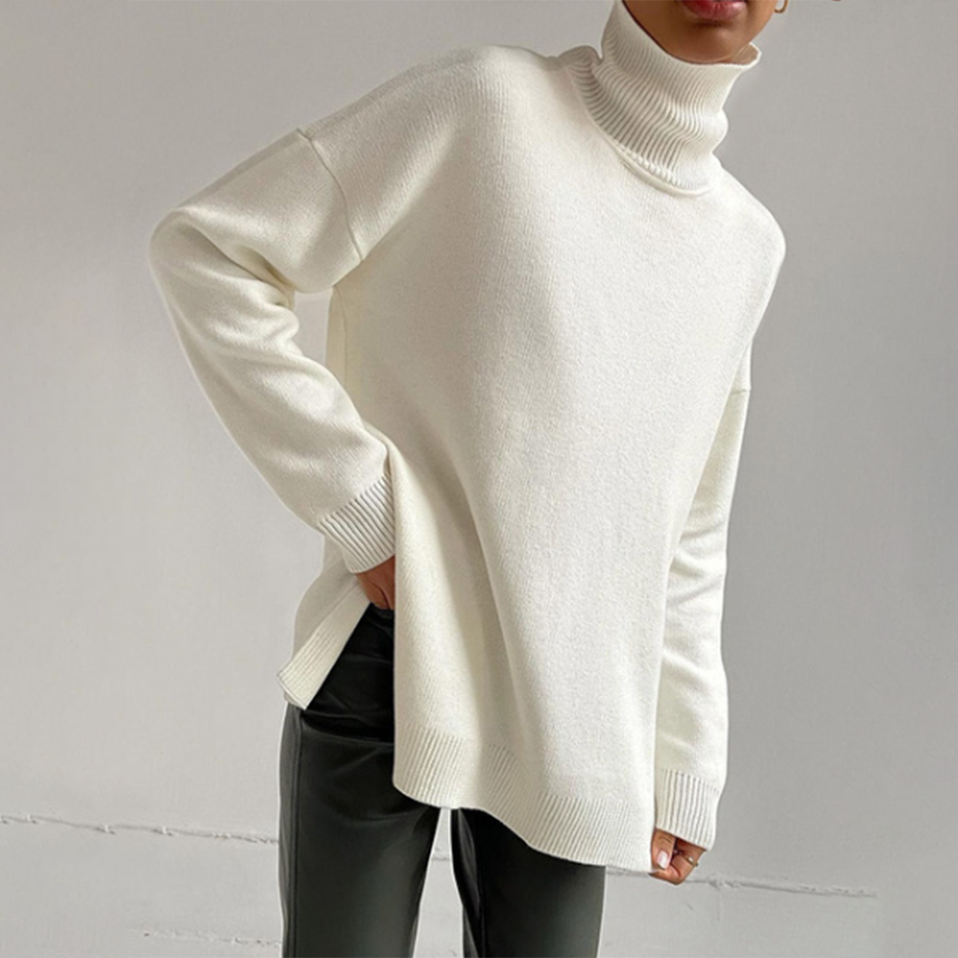 Noelle Jumper | Women's Autumn Oversized Turtleneck Jumper with Side Split