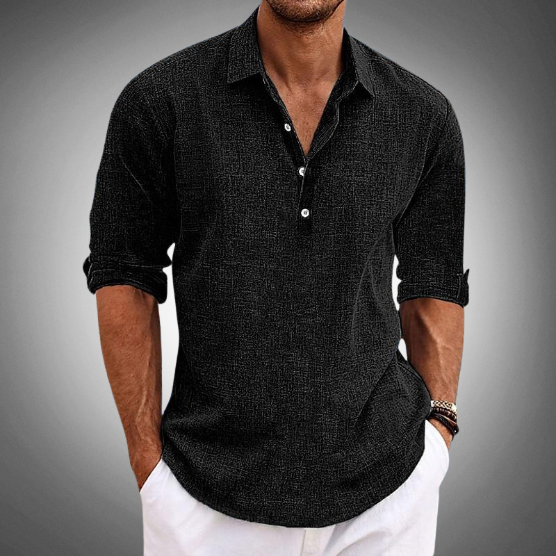 Florent Shirt | Men’s Classic Linen Shirt with Button-Down Front and Breathable Lightweight Fit