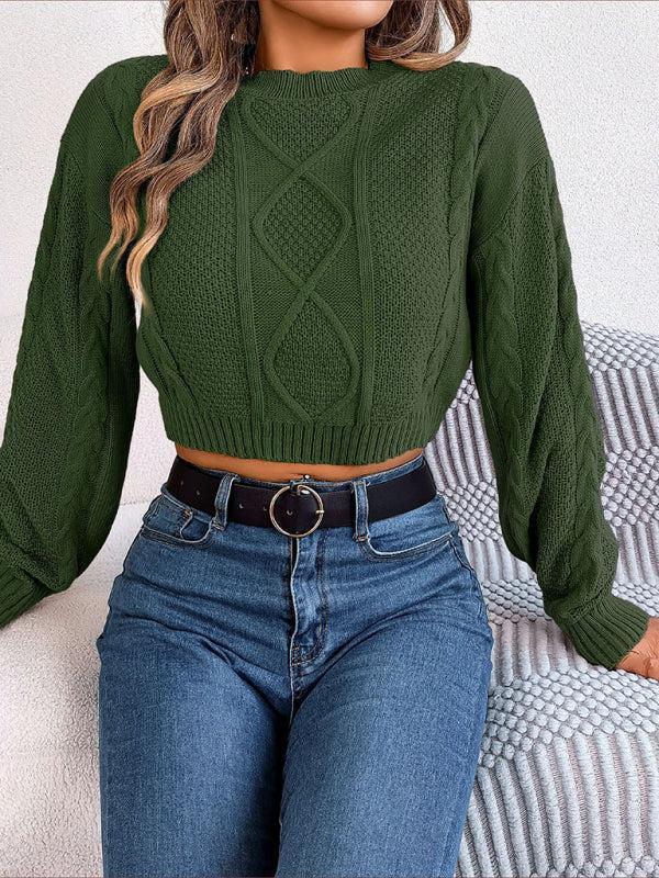 Perla Jumper | Women's Autumn Twist Pattern Cropped Knitted Jumper