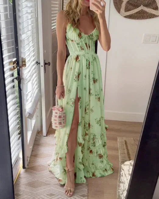 Yarina Midi Dress | Women’s Elegant Midi Dress with Flowy Skirt and Defined Waist