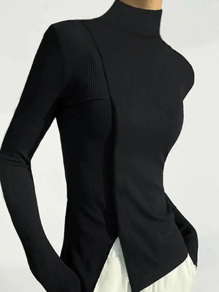 Pearlie Top | Trendy Turtleneck Long Sleeve Casual Top