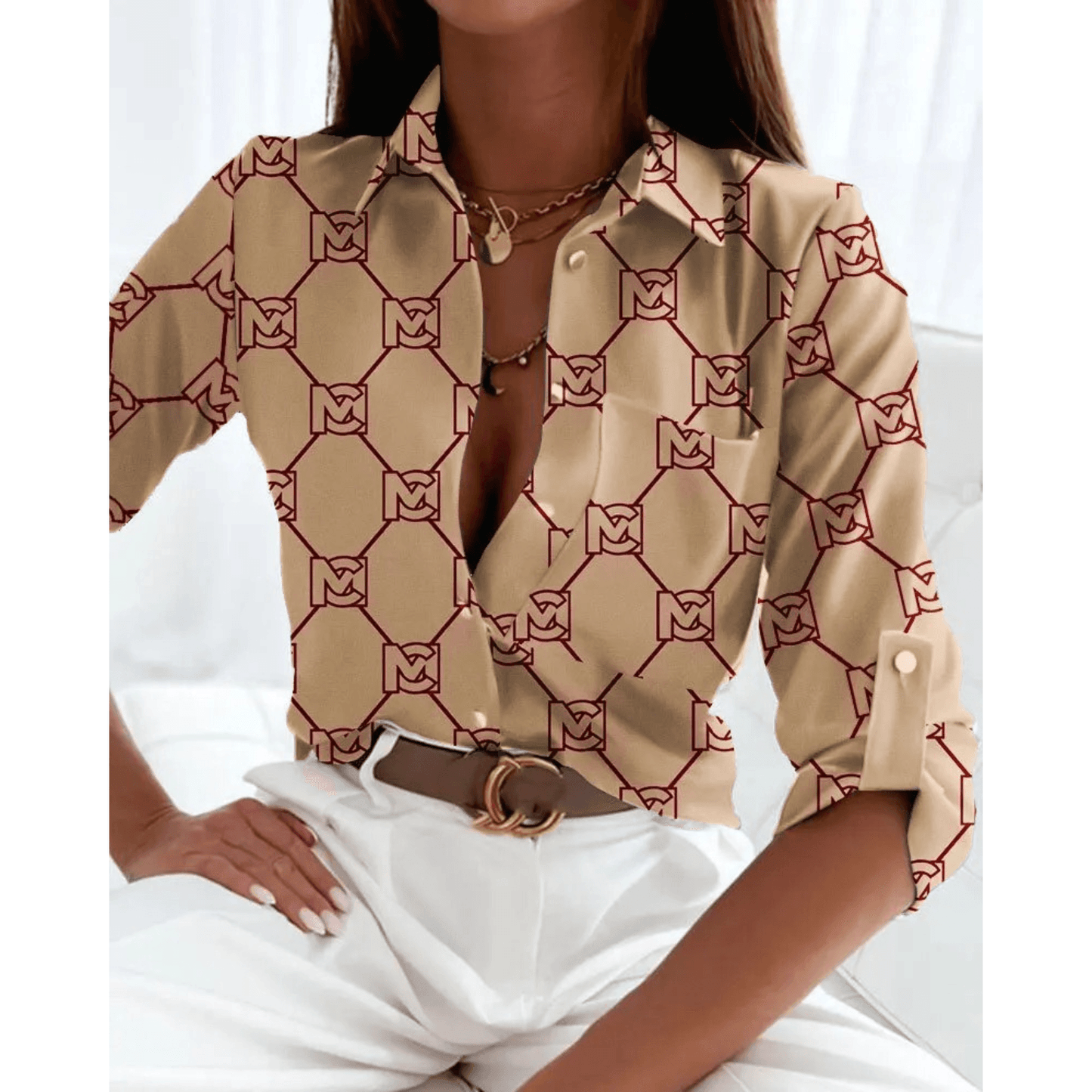 Wanda Blouse | Printed Long-Sleeve Blouse for Women