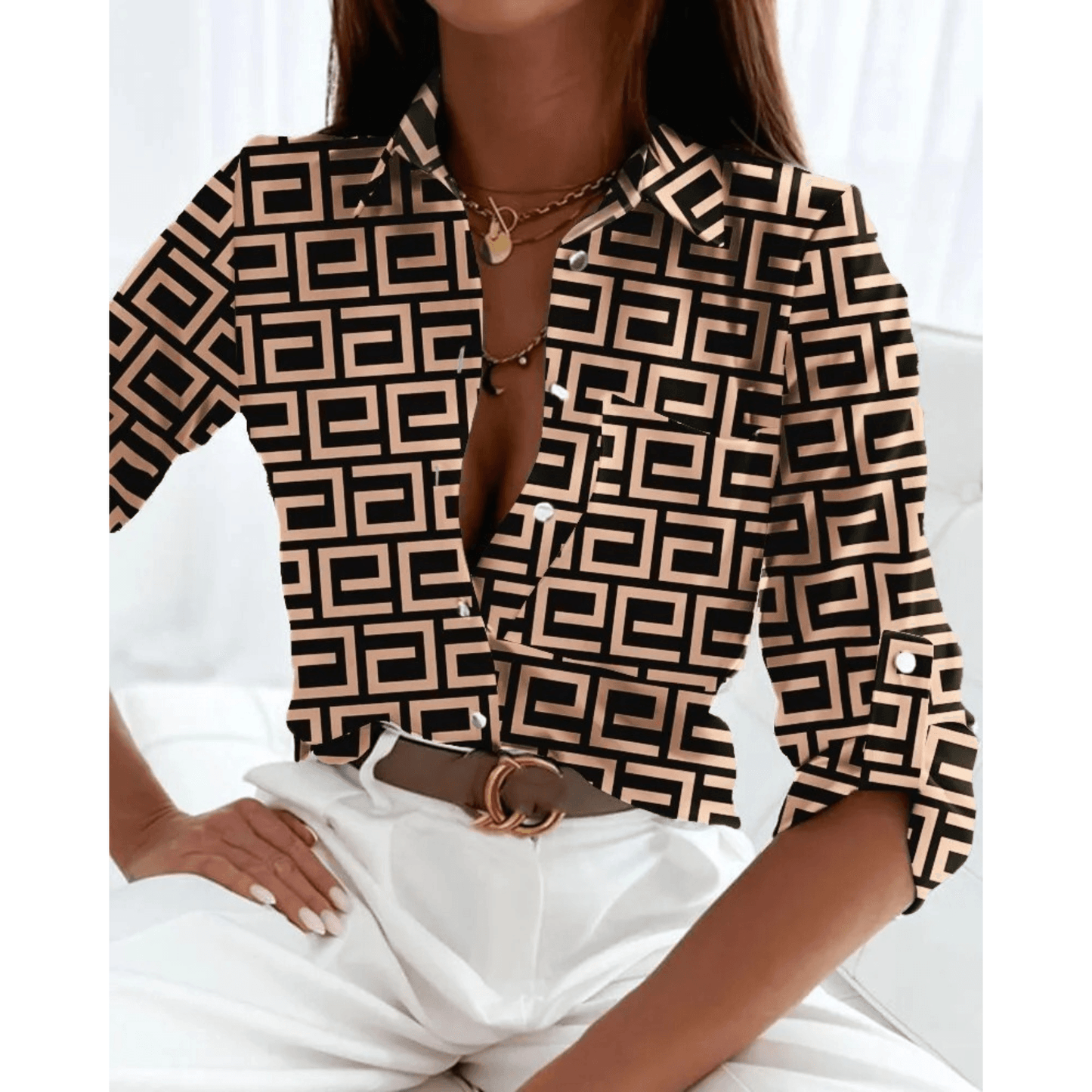 Wanda Blouse | Printed Long-Sleeve Blouse for Women