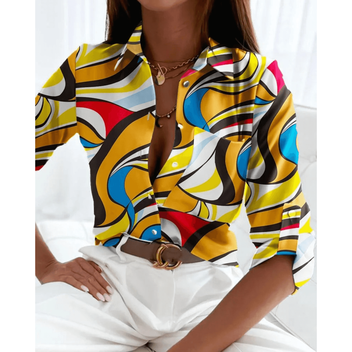 Wanda Blouse | Printed Long-Sleeve Blouse for Women