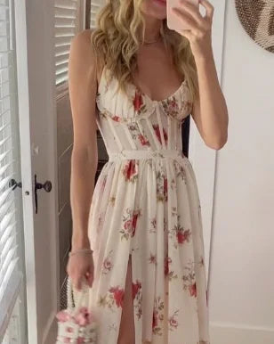 Yarina Midi Dress | Women’s Elegant Midi Dress with Flowy Skirt and Defined Waist