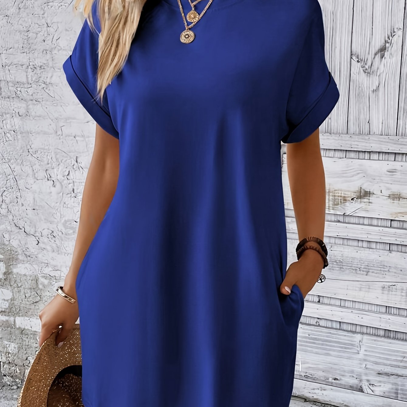 Bionika T-Shirt Dress | Casual Short-Sleeve Summer Dress with Pockets for Women