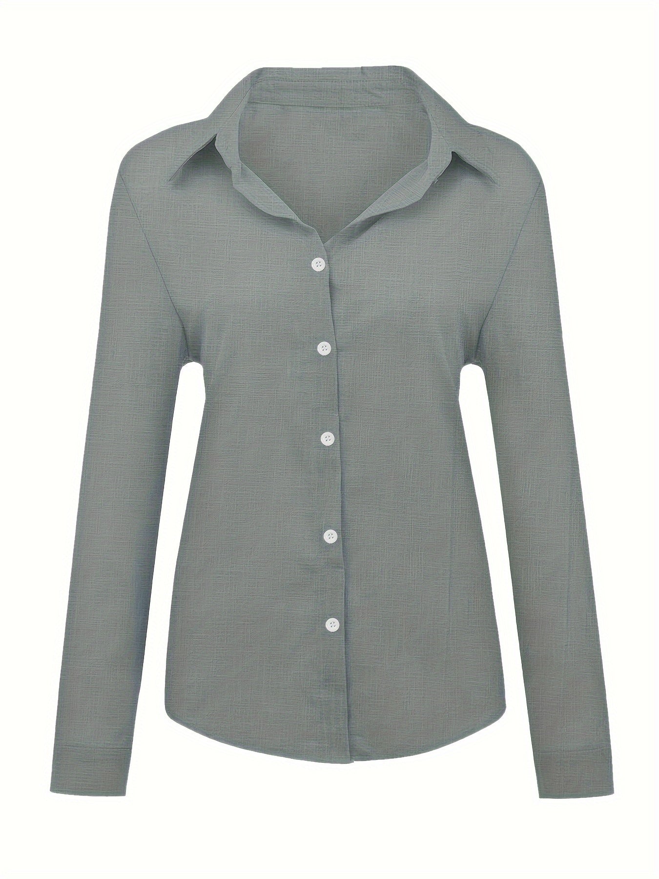 Benthira Linen Shirt | Casual Long-Sleeve Button-Up Linen Blouse for Women