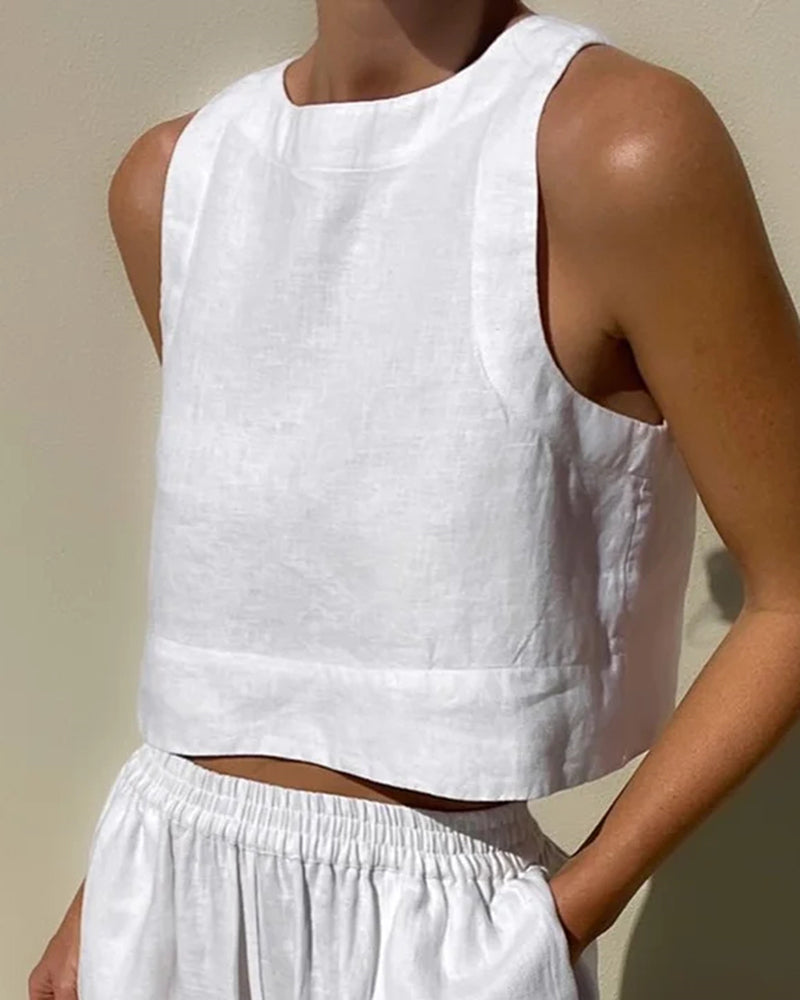April Linen Set | Women’s Lightweight Two-Piece Shirt and Trousers