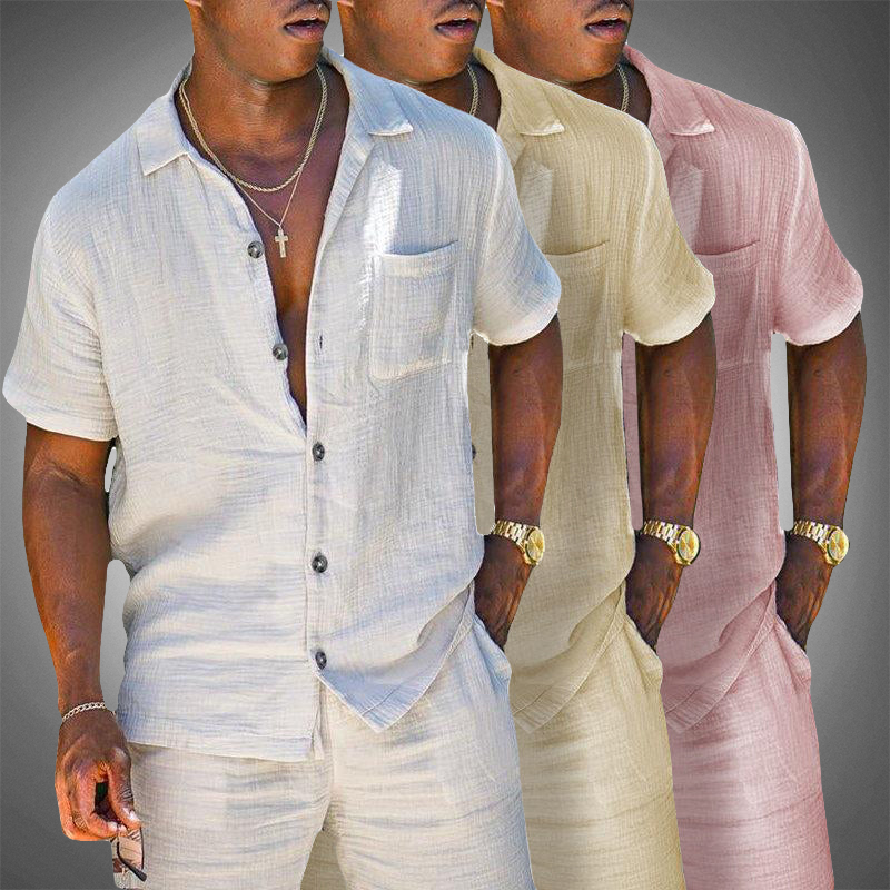 Floria Set | Men’s Linen Shirt and Shorts Set with Breathable Fabric and Relaxed Summer Fit