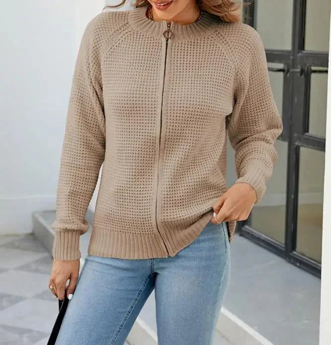 Patrizia Cardigan | Women's Autumn Solid Zip-Up Knit Cardigan