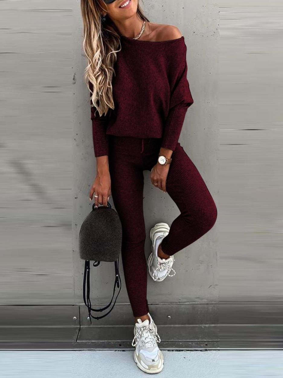 Odelia Women's Knit Sweater and Skinny Pants Set | Cozy Two-Piece Lounge Wear