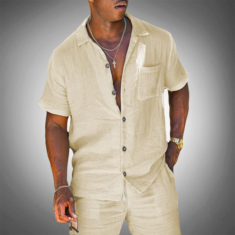 Floria Set | Men’s Linen Shirt and Shorts Set with Breathable Fabric and Relaxed Summer Fit