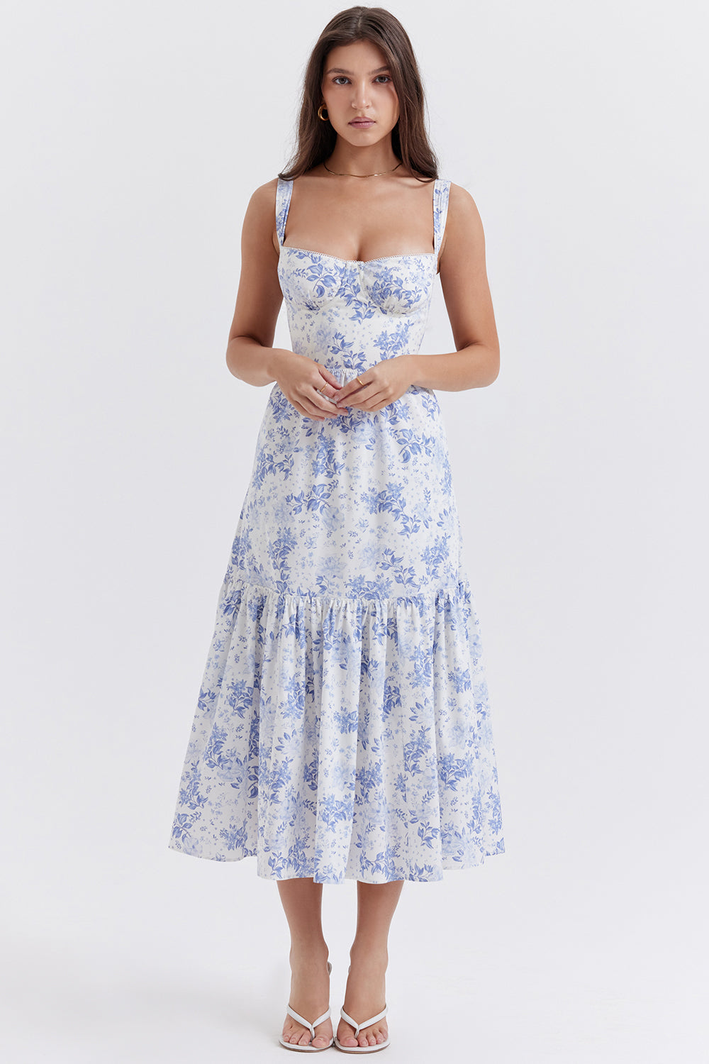Bridget Sundress | Women’s Floral Print Midi Dress with Lightweight Flowy Fit