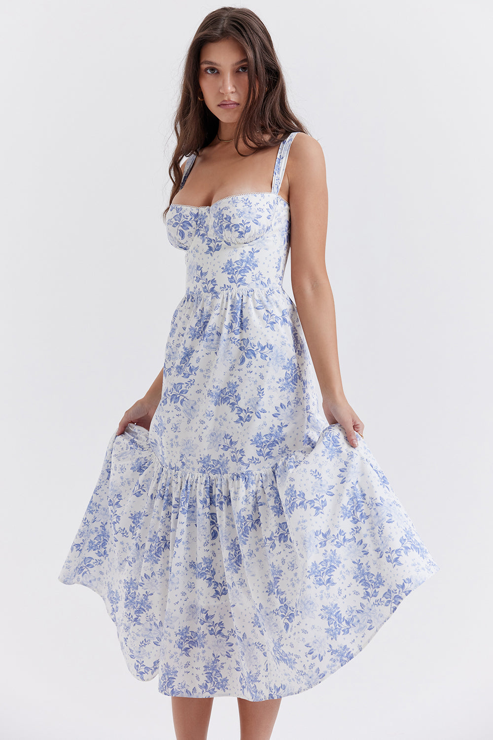 Bridget Sundress | Women’s Floral Print Midi Dress with Lightweight Flowy Fit