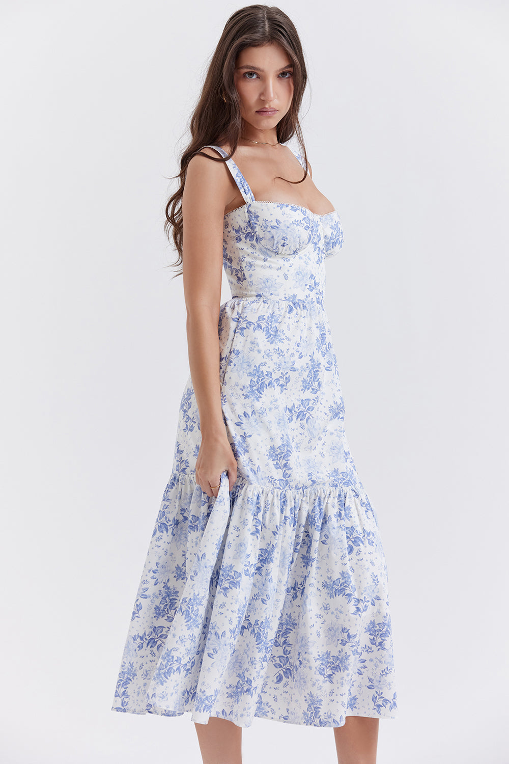 Bridget Sundress | Women’s Floral Print Midi Dress with Lightweight Flowy Fit