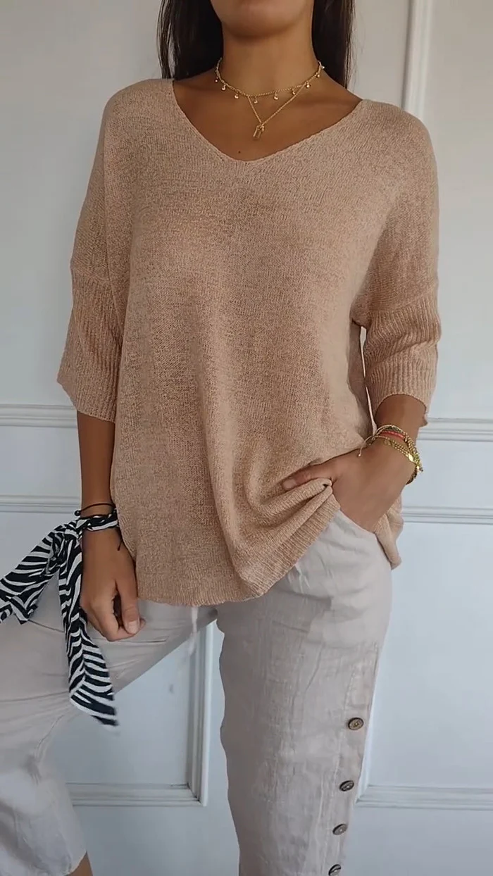 Bridget V-Neck Top | Loose-Fit Casual Women’s Blouse