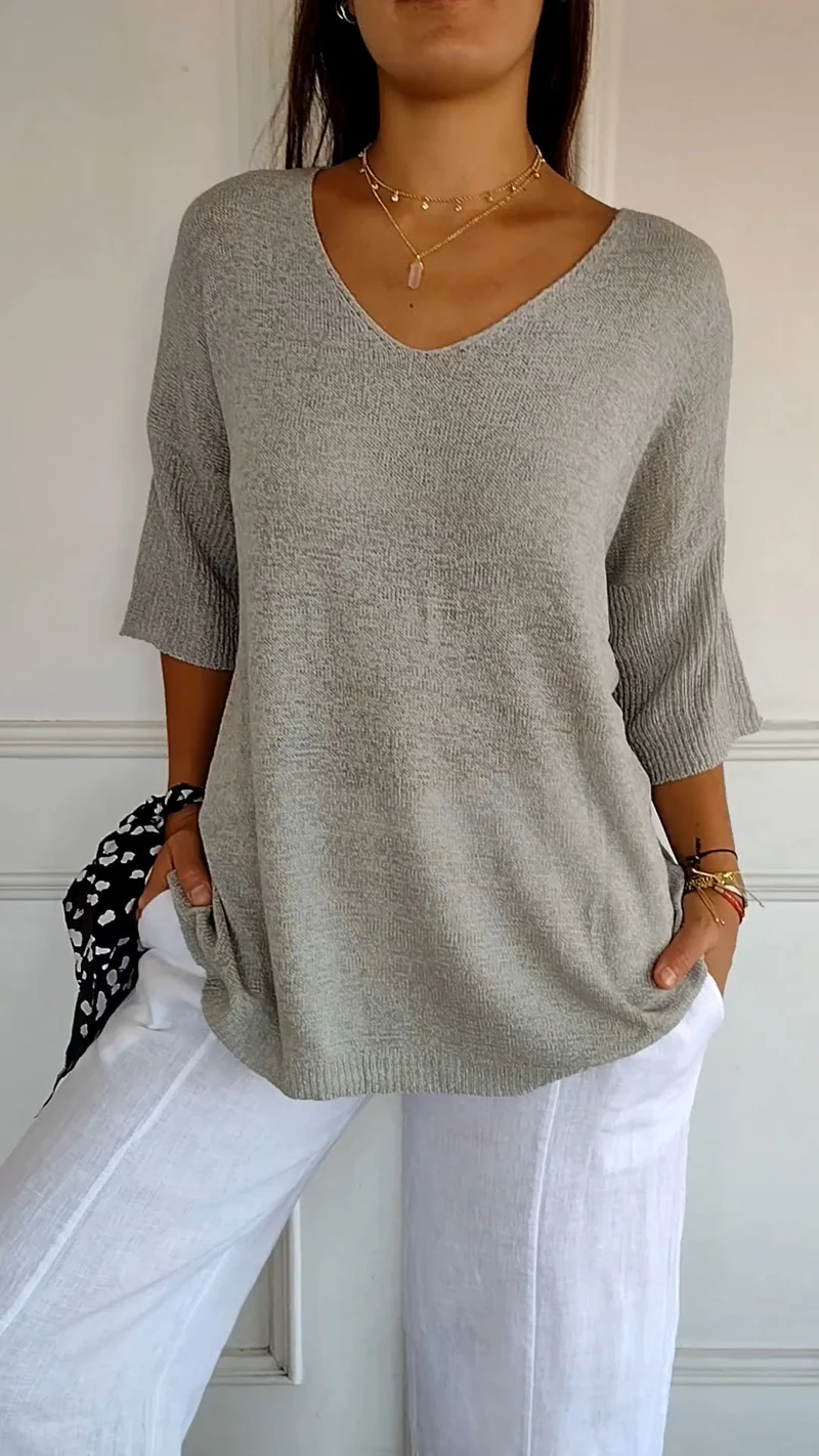 Bridget V-Neck Top | Loose-Fit Casual Women’s Blouse