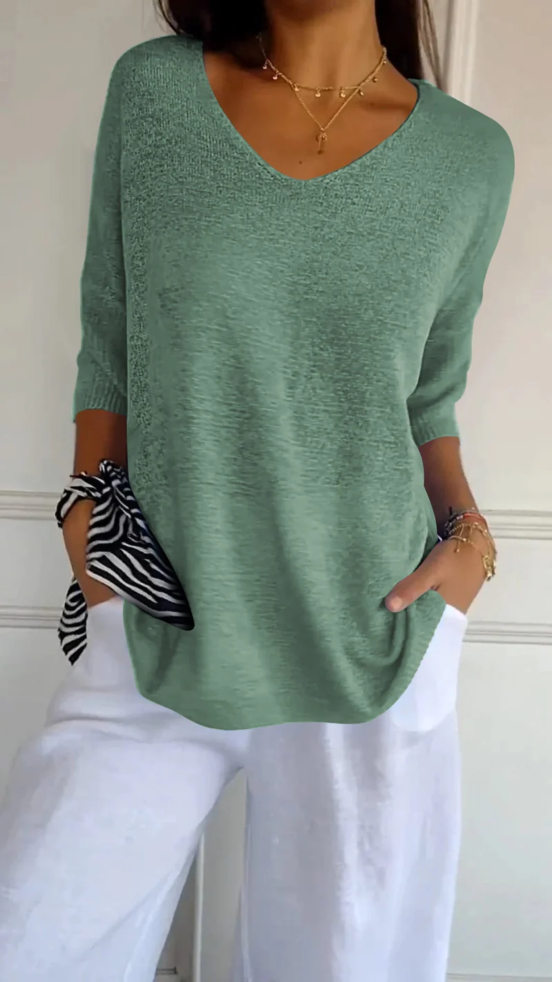 Bridget V-Neck Top | Loose-Fit Casual Women’s Blouse