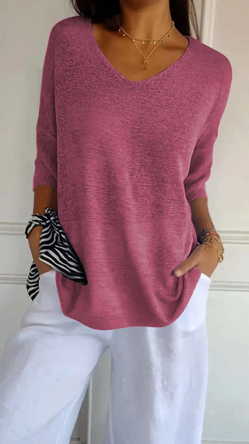 Bridget V-Neck Top | Loose-Fit Casual Women’s Blouse