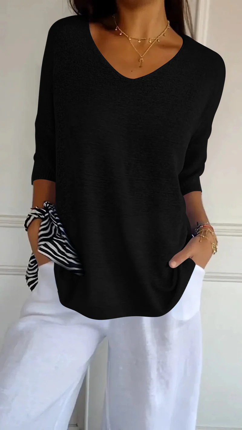 Bridget V-Neck Top | Loose-Fit Casual Women’s Blouse