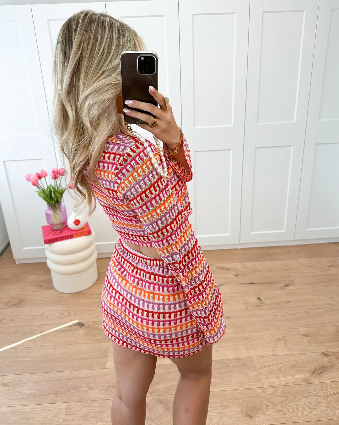 Bethany Knit Set | Long-Sleeve Top & Mini Skirt Two-Piece Outfit