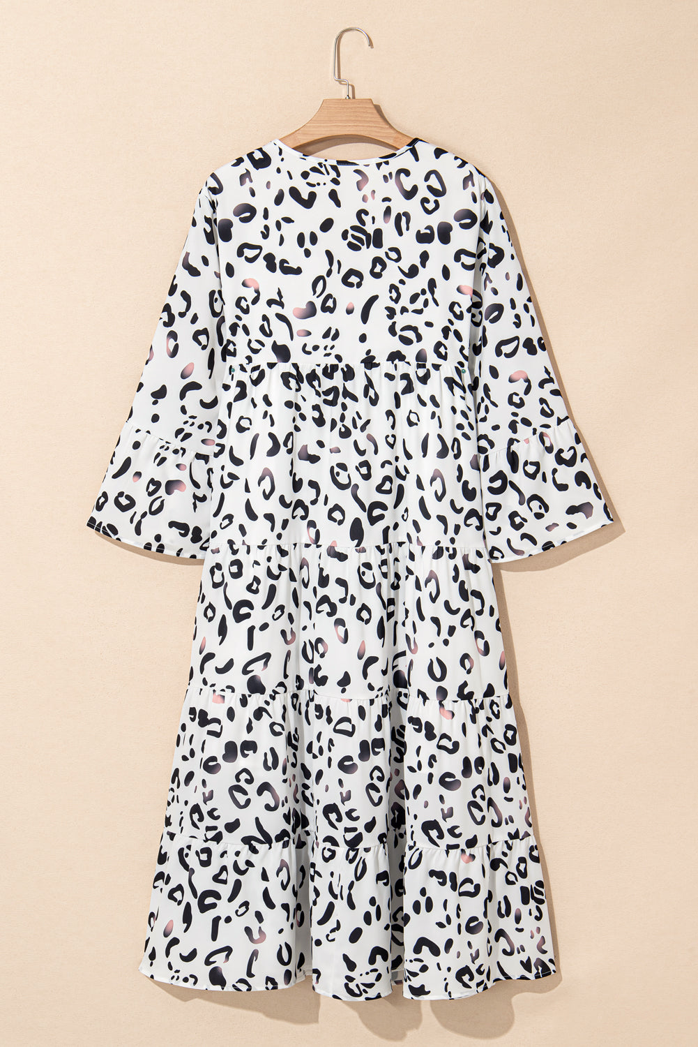 Ximena Maxi Dress | White Leopard Print Loose Fit Dress