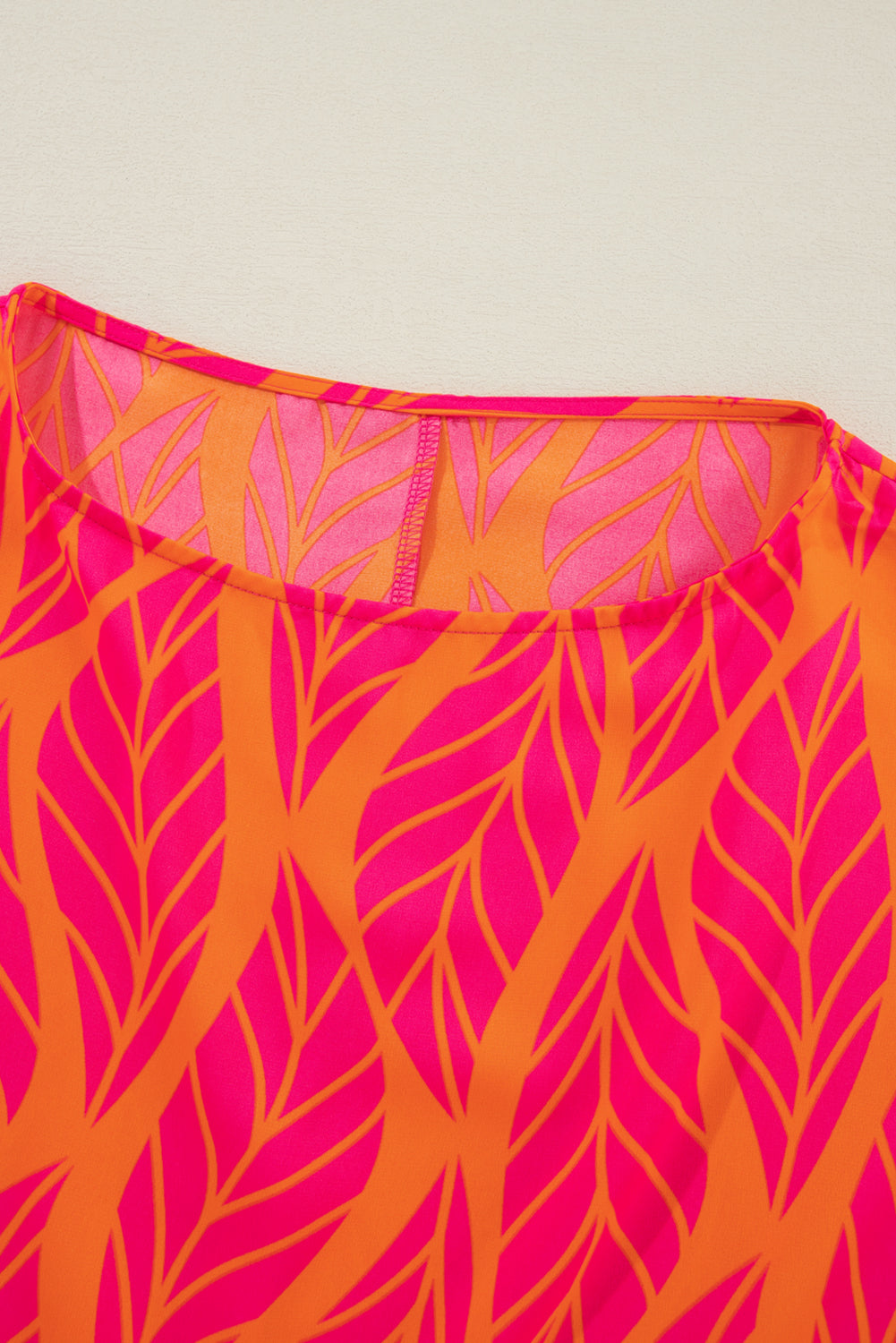 Xaria Blouse | Rose Tropical Leaf Smocked Puff Sleeve Top