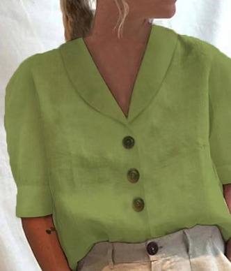 Vashti Top | Elegant Collar Top with Button Details