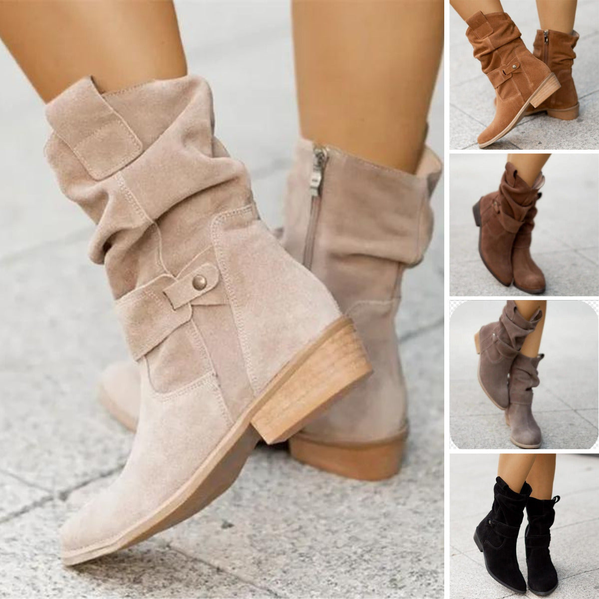 Imelda Boots | Women's Mid-Calf Boots with Zipper