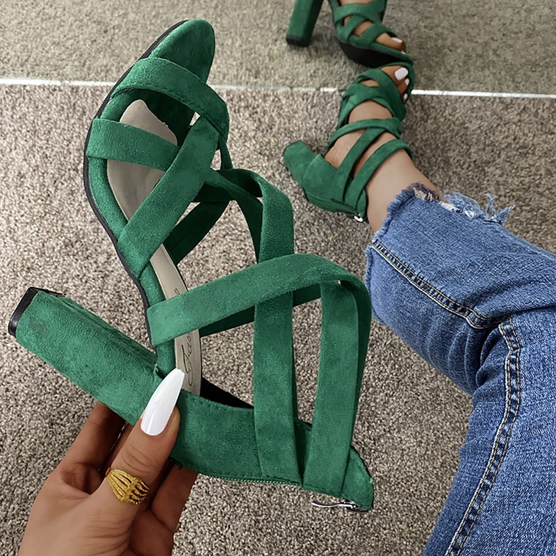 Wiviana Heels | Block Heels with Ankle Strap