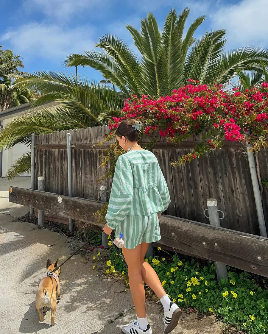 Bonara Summer Set | Sleeveless Crop Top & Flowy Shorts Two-Piece Outfit for Women
